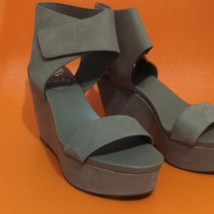 Vince Camuto Tan Wedge Sandals with Wide Straps